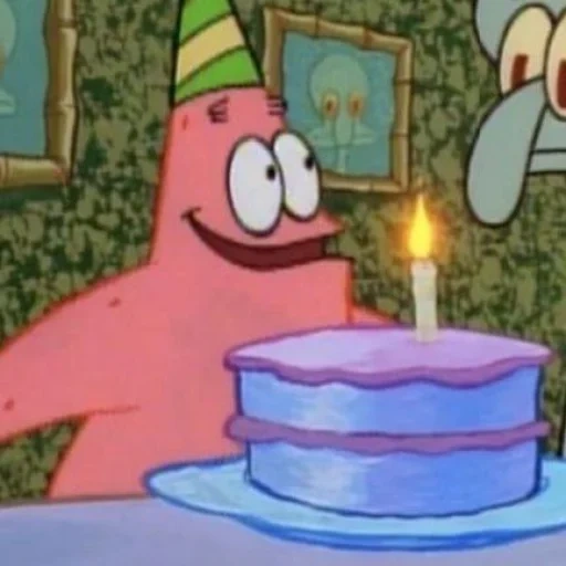 bob esponja, patricio estrella, cumpleaños de bob de esponja, bob esponja pantalones cuadrados, spange bob birthday skvidward
