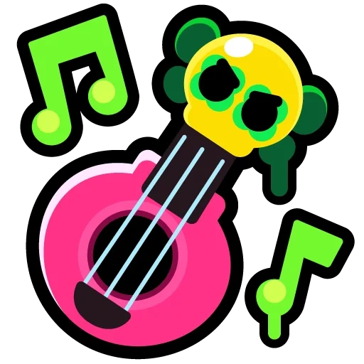 brawl stars, estrella de poko, guitarra de la estrella de paco bravo, guitarra pocobraval