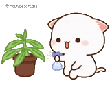 kawaii, katiki kavai, cute drawings, cute chibi cat, home plant
