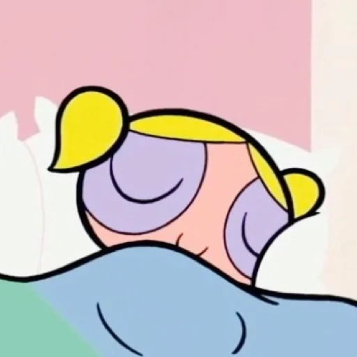 аниме, крутые девчонки, bubbles sleep powerpuff, powerpuff girls bubbles, суперкрошки пузырёк спит
