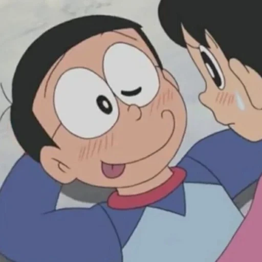 аниме, nobita, shizuka, doraemon, shizuka x nobita
