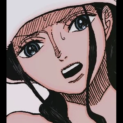 van pease, nico robin, anime picture, cartoon character, nico robin cartoon color