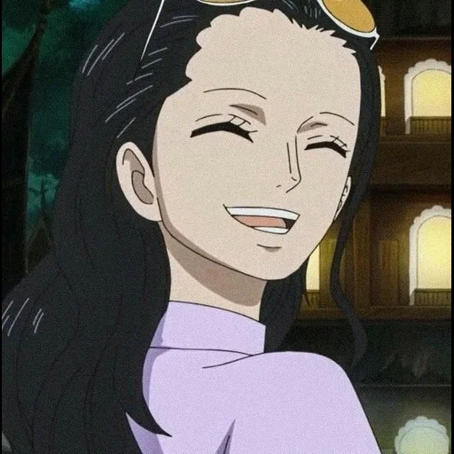 ein stück, nico robin, robin nico, van pis anime, nico robin lächelt