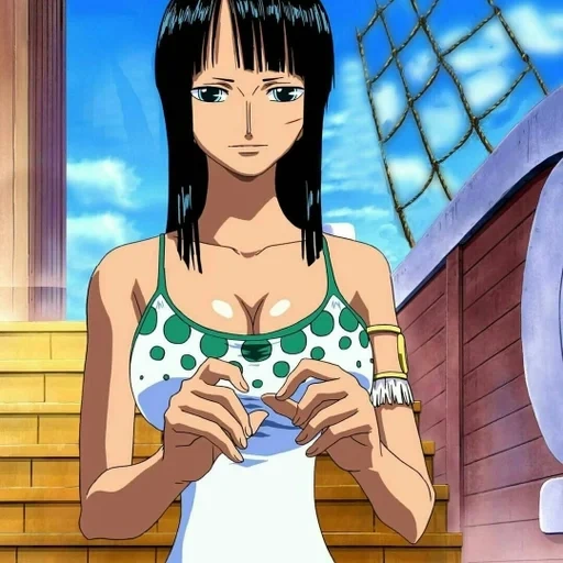 van pies, robin van pies, chica de animación, nico robin van pies, animación rey nicole robin