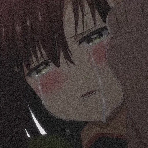 anime triste, crepa sta piangendo, anime estetiche lacrime, 2d crenais crys yuri, anime