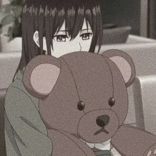 estetika brown anime, bear pedobir anime, anime sedih, anime dear, karakter anime
