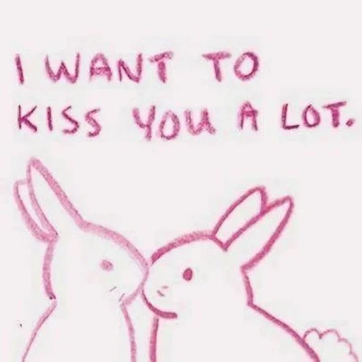 зайчик, милые рисунки, кролики любовь, kiss me кролик, i want to kiss you a lot
