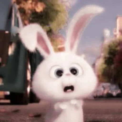 boule de neige de lapin, rabbit cartoon snowball, hare of cartoon secret life, vie secrète des animaux de compagnie 2, carton de lapin blanc vie secrète
