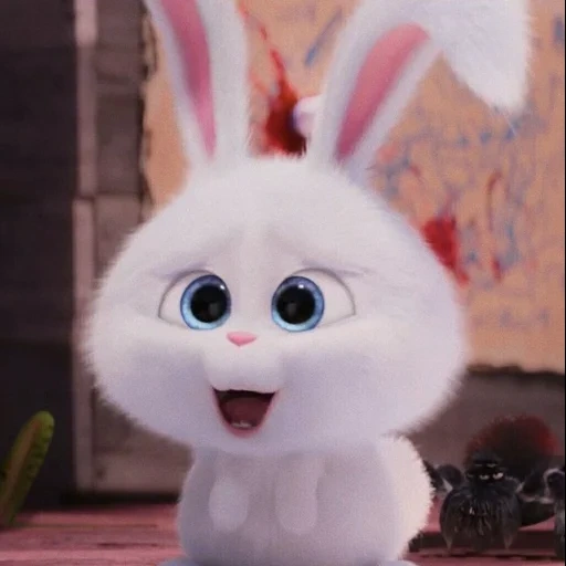 cher lapin, lapin de boule de neige, lapin maléfique, little life of pets bunny, petite vie des animaux de compagnie lapin