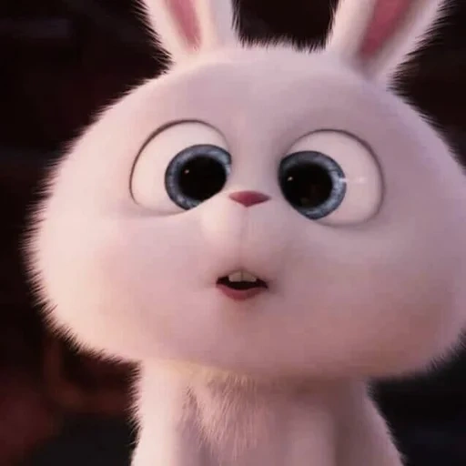 lapin, lapin maléfique, boule de neige de lapin, petite vie des animaux de compagnie lapin, caricaturé lapin secret life of pets