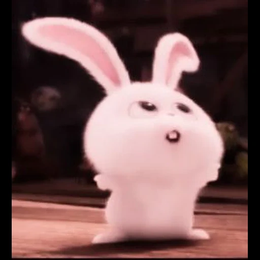 bola de nieve de conejo, tocando la caricatura de conejo, liebre de la vida secreta de dibujos animados, pequeña vida de mascotas conejo, última vida de mascotas conejo de nieve de conejo