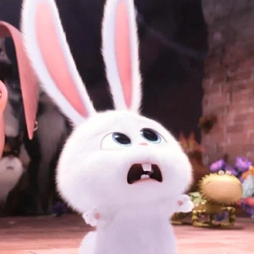 bola de nieve de conejo, liebre de la vida secreta de dibujos animados, la vida secreta de las mascotas liebre, pequeña vida de mascotas conejo, bola de nieve de conejo la última vida de las mascotas 1