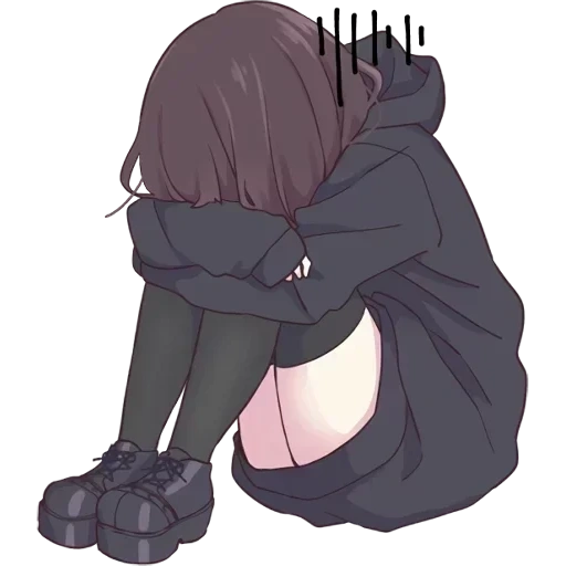 менхера чан, грустные аниме, менхера чан чиби, грустная аниме девушка, грустные аниме рисунки