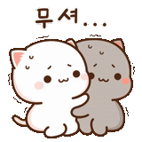 gatos kawaii, peach goma enojado, lindos dibujos de chibi, lindos dibujos de kawaii, kawaii gata un par de tg