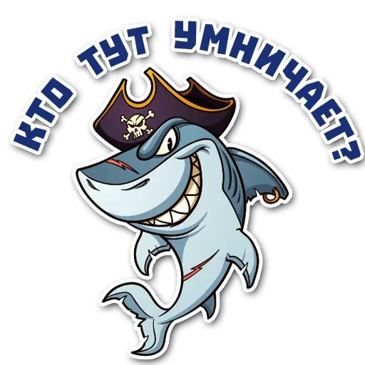 акула, акула акула, акула пират, веселая акула, акула пиратской шляпе