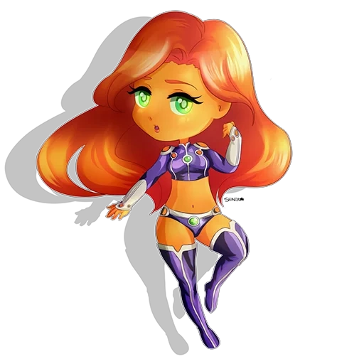 starfar, starfire, star faire ds, chibi drawings, fictional character