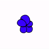 trevas, flores, flores azuis, flores de clipart, flor com pétalas violeta de crianças