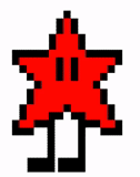 mario maincraft, bintang pixel, bintang maincraft, seni pixel bintang, pixel red star