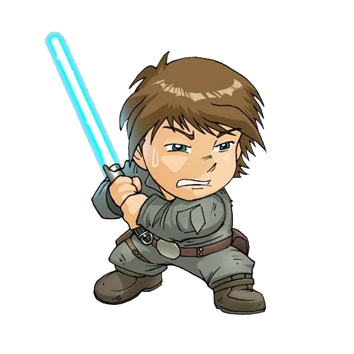 chibi luke skywalker, luke skywalker cartoon, luke skywalker, star wars heroes, star wars skywalker