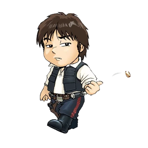 chibi han solo, khan solo star wars, star wars rey, star wars personaggi, personaggi adesivi