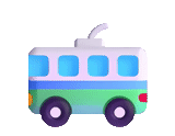autobús sonriente, autobús clipart, emoji trolleybus, autobús eléctrico, emoji de transporte de carga