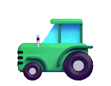 emoji, tractor, el coche es tractor, ícono del tractor, vector de tractor verde