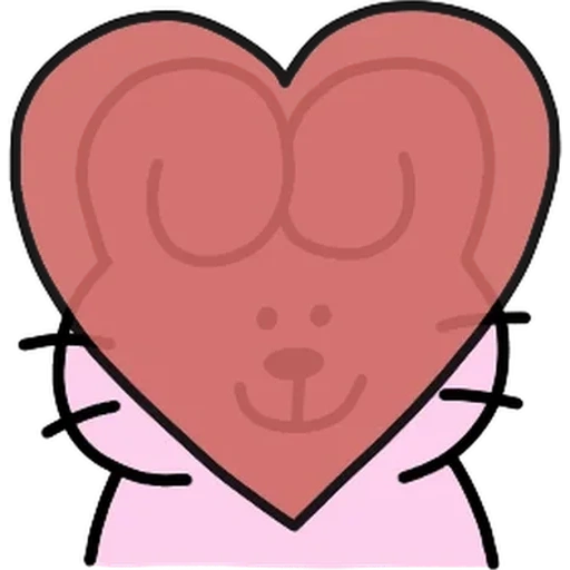hati, jantung kawai, jantung merah muda, hati kecil, cartoon powder heart