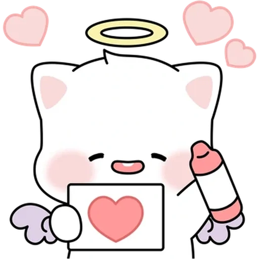 férula, patrón lindo, imagen de kavai, kawaii cat heart, focas de chibi chuan