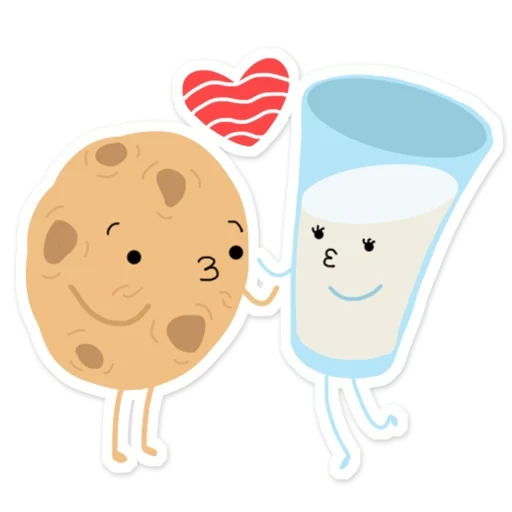 kukis, cookies, milk cookie, cute cookie milk, valentine milk cookie