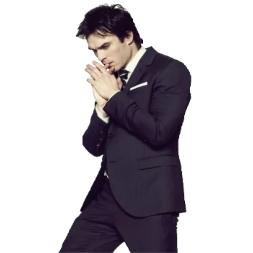 uomini, damon salvatore, ian sommerhold, abito ian sommerhold, ian summerhold su bianco