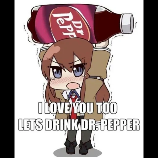 anime, menina anime, apresentação de anime, dr pepper anime meme, kurisse makisa doctor pepper