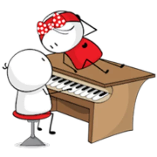 ilustrasi, mainkan piano, piano komik, bermain kartun piano, kelas piano persiapan