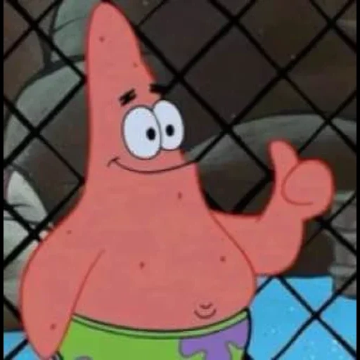 patrick, bob patrick, patrick starr, patrick star meme, pantalones cuadrados de esponja bebé