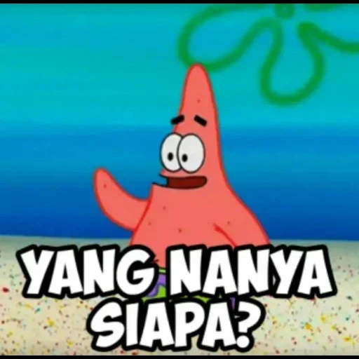 patrick, gadis, meme patrick, patrick sangat senang, mentahan patrick