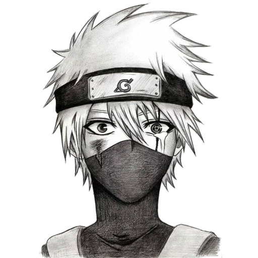 chateo kakashi, dibujo de kakashi, por dibujar a naruto, dibujo de chatake kakashi, kakashi chatake srisovka