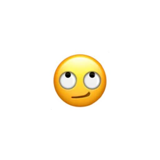 emoji, satu wajah tersenyum, eye of expression, latar belakang putih untuk emoji, emoji memutar mata
