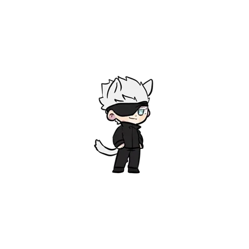 gato, arte chibi, verifique a vida, gogo satoru, padrão de anime bonito