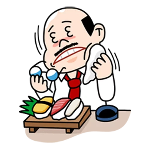 papá, almuerzo animashka, los objetos de la tabla, el hombre se arrastra, dibujos animados de intoxicación alimentaria