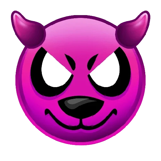 démon des emoji, diable emoji, démon smiley, purple souriant maléfique, emoji est un démon violet