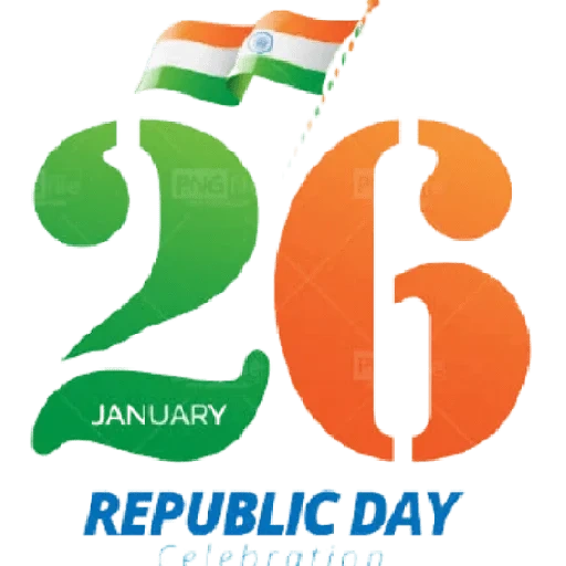 26 th, 26 gennaio, testo di pagina, giorno della repubblica dell'india, postcard dell'india del giorno della repubblica