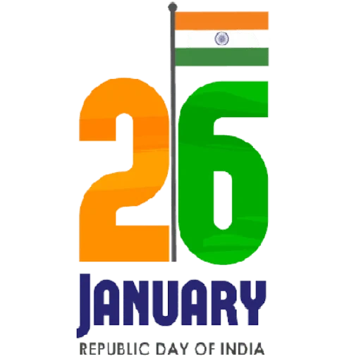india, 26 january, pictogram, republic day, happy republic day india