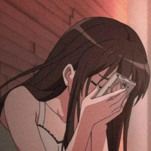 anime weint, anime frau, anime ist traurig, der anime der kunst ist traurig, trauriges anime mädchen