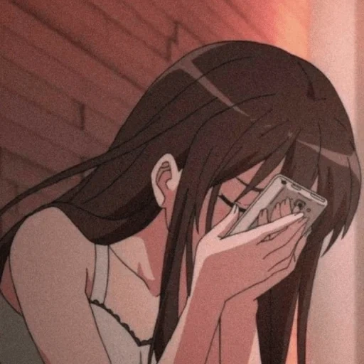 gritos de anime, chica anime, el anime es triste, el anime del arte es triste, chica de anime triste