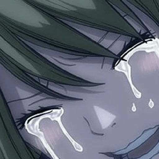 figure, sad animation, heterogeneous theil animation, cartoon lucy crying, anime crying girl