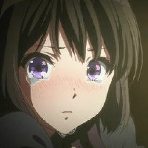 lágrimas de anime, llorando chan, llorando anime chan, chica de anime triste, rin hibike euphonium llorando