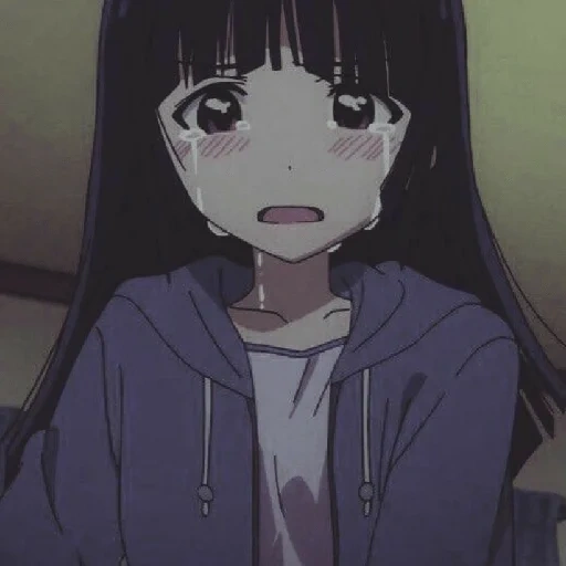 figure, anime pleurant, anime triste, animation art tristesse, larmes esthétiques d'animation