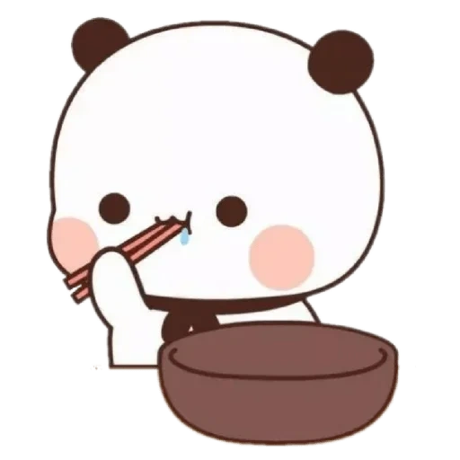 kawai, gambar kawai, pola yang indah, lukisan kawai yang lucu, pola lucu panda