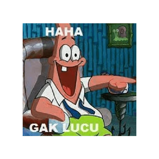 patrick, meme lucu, patrick berteriak, patrick tertawa, spongebob squarepants