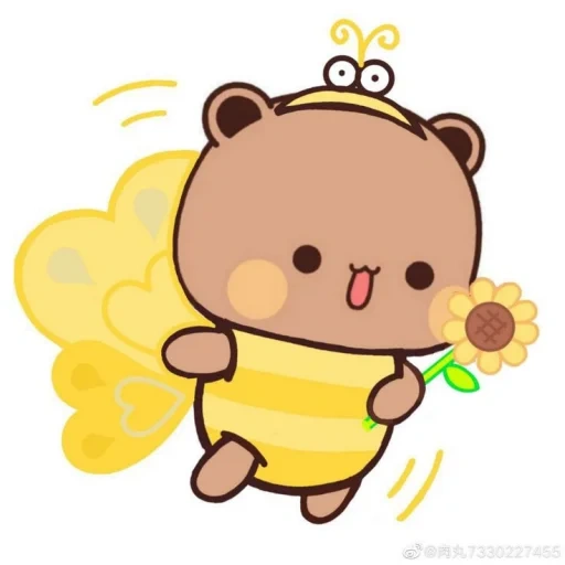 clipart, un ours mignon, dessins kawaii, dessins mignons, anniversaire mochu peach goma