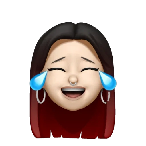 emoji, asiático, expresión de iphone, símbolo de expresión espeluznante, chica sonriente de maquillaje
